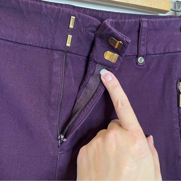 Charter Club Womens Size 6 Purple Plum Cropped Pant Stretch Mid Rise Office Wear - Picture 4 of 10